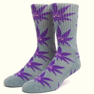 HUF plantlife socks purple green buddy
